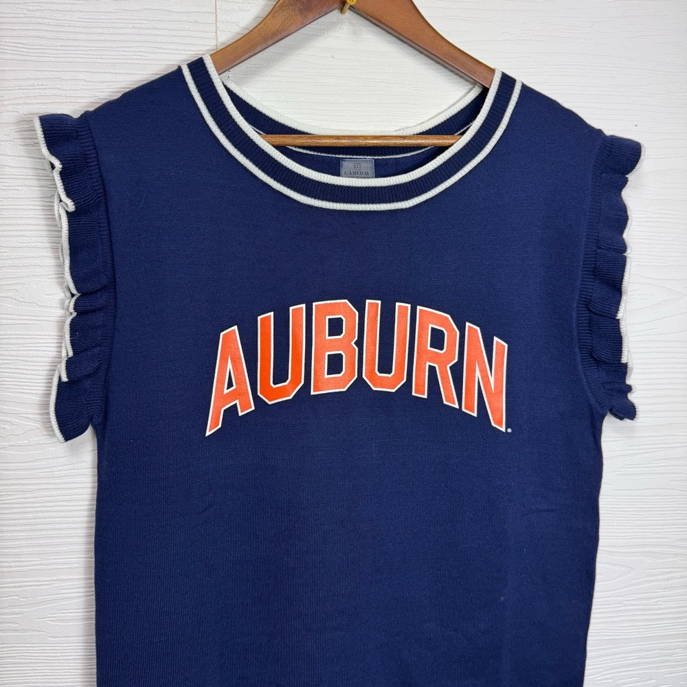 Auburn Navy Sleeveless Ruffle Bring The Drama Top - Picture 5 of 9